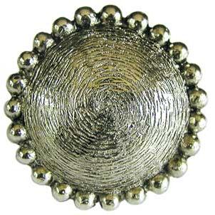 Emenee OR332-ABS Premier Collection Bead Edge Texture Large Round 1-1/2 inch in Antique Bright Silver Charisma Series